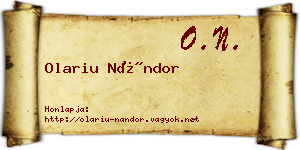 Olariu Nándor névjegykártya